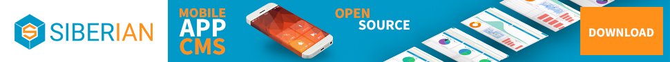 Siberian CMS, free and open-source app creator. Build your mobile app for free for iPhone and Android.