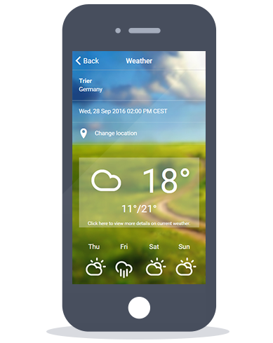 Siberian CMS App Maker’s Weather feature